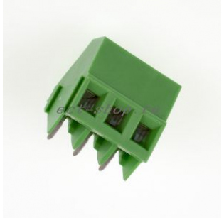 Клеммная колодка DINKLE EK500A-03P, Винтовая, 3 контакта, сечение провода 0.5-2.5 мм2, ток 24 A, Зеленый
