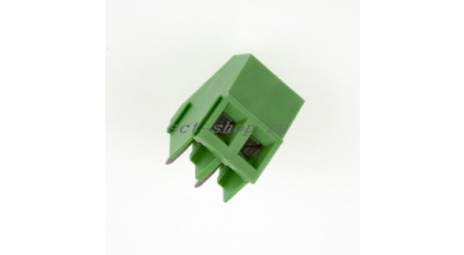Клеммная колодка DINKLE EK508A-02P, Винтовая, 2 контакта, сечение провода 0.14-2.5 мм2, ток 24 A, Зеленый фото 1