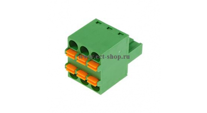 Клеммная колодка DINKLE 2ESDB-03P, Пружинная, 3 контакта, сечение провода 0.2-2.5 мм2, ток 15 A, Зеленый фото 1