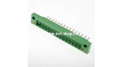 Клеммная колодка DINKLE 2EHDP-15P, 15 контактов, сечение провода - мм2, ток 18 A, Зеленый фото 1