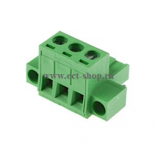 Клеммная колодка DINKLE 2ESDVM-03P, Винтовая, 3 контакта, сечение провода 0.2-4 мм2, ток 18 A, Зеленый