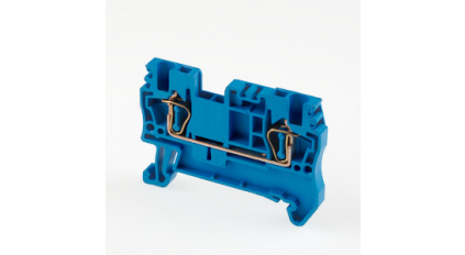 Клеммная колодка DINKLE AK1.5-BL, Пружинная, сечение провода 0.14-1.5 мм2, ток 17.5 A, Синий фото 1