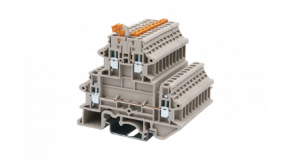 Клеммная колодка DINKLE DKK2.5N-TG, Винтовая, сечение провода 0.34-2.5 мм2, ток 24 A, Бежевый фото 2