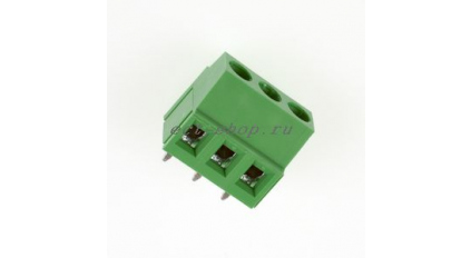 Клеммная колодка DINKLE EK500V-03P, Винтовая, 3 контакта, сечение провода 0.5-2.5 мм2, ток 24 A, Зеленый фото 1