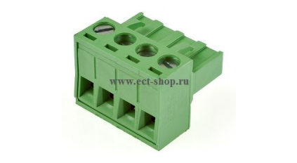 Клеммная колодка DINKLE 5ESDT-04P, Винтовая, 4 контакта, сечение провода 0.2-2.5 мм2, ток 18 A, Зеленый фото 1