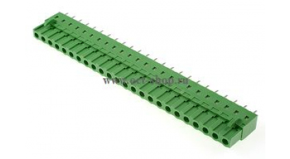 Клеммная колодка DINKLE 2ESDCV-24P, 24 контакта, сечение провода - мм2, ток 18 A, Зеленый фото 1