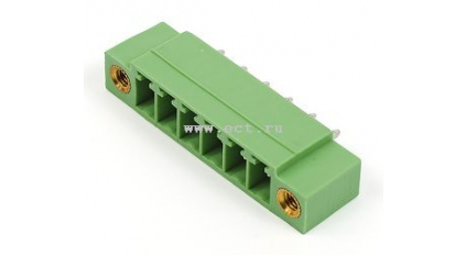 Клеммная колодка DINKLE ECH381VM-06P, 6 контактов, сечение провода - мм2, ток 14 A, Зеленый фото 1