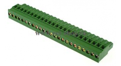 Клеммная колодка DINKLE 2ESDPL-24P, Винт, 24 контакта, сечение провода 0.2-4 мм2, ток 18 A, Зеленый фото 1