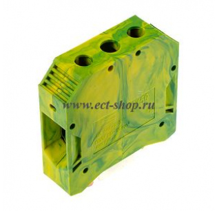 Клеммная колодка DINKLE GK50 (DK50-PE), Винтовая, сечение провода 16-50 мм2, ток 150 A, Желто-зеленый