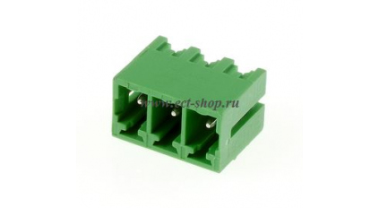 Клеммная колодка DINKLE ECH350V-03P, 3 контакта, сечение провода - мм2, ток 14 A, Зеленый фото 1