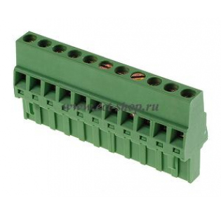 Клеммная колодка DINKLE 5ESDR-11P, Винтовая, 11 контактов, сечение провода 0.2-2.5 мм2, ток 18 A, Зеленый