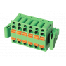 Клеммная колодка DINKLE 2ESDBAT-03P, Пружинная, 3 контакта, сечение провода 0.2-2.5 мм2, ток 15 A, Зеленый фото 6