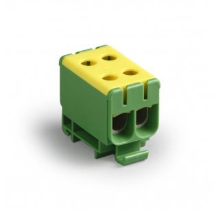Клеммная колодка ENSTO KE66.3R, сечение провода 2.5-50 мм2, ток 160 A, Желто-зеленый
