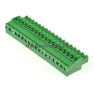 Клеммная колодка DINKLE EC381R-18P, Винт, 18 контактов, сечение провода 0.2-1.5 мм2, ток 14 A, Зеленый фото 2