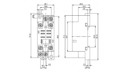 Гнездо для реле CHENYAO CET-A08F2 фото 2