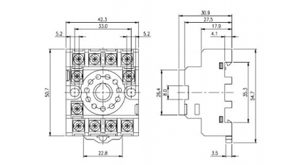 Гнездо для реле CHENYAO CSM-A11F2 фото 9