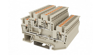 Клеммная колодка DINKLE DPP2.5N, сечение провода 0.14-2.5 мм2, ток 22 A, Бежевый фото 1