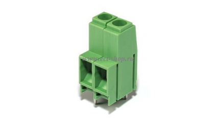 Клеммная колодка DINKLE EPK635VN-02P, Винтовая, 2 контакта, сечение провода 0.2-6 мм2, ток 35 A, Зеленый фото 1