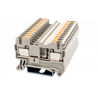 Клеммная колодка DINKLE DP2.5N-RD, Push-in, сечение провода 0.14-2.5 мм2, ток 24 A, Красный