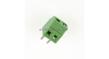 Клеммная колодка DINKLE EK381V-02P, Винтовая, 2 контакта, сечение провода 0.5-1.5 мм2, ток 12 A, Зеленый фото 1