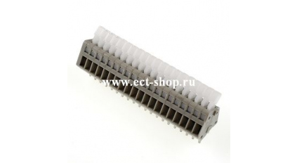 Клеммная колодка DINKLE WKA250A-20P, Пружинная, 20 контактов, сечение провода 0.14-0.5 мм2, ток 6 A, Серый фото 1