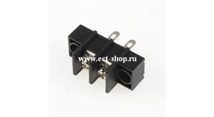 Клеммная колодка DINKLE DT-25-A02W-02, Винтовая, 2 контакта, сечение провода 0.5-2.5 мм2, ток 17.5 A, Черный фото 1