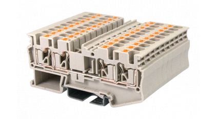 Клеммная колодка DINKLE DP4N-TR, Push-in, сечение провода 0.2-4 мм2, ток 32 A, Бежевый фото 1