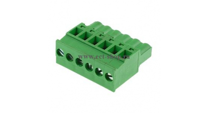 Клеммная колодка DINKLE 2ESDPL-06P, Винтовая, 6 контактов, сечение провода 0.2-4 мм2, ток 18 A, Зеленый фото 1