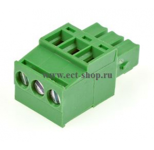 Клеммная колодка DINKLE EC381RL-03P, Винтовая, 3 контакта, сечение провода 0.2-1.5 мм2, ток 14 A, Зеленый