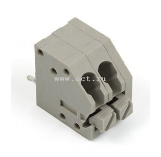 Клеммная колодка DINKLE 0136-2002, Пружинная, 2 контакта, сечение провода 0.2-0.75 мм2, ток 8 A, Серый