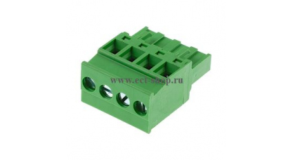 Клеммная колодка DINKLE 5ESDP-04P, Винтовая, 4 контакта, сечение провода 0.2-4 мм2, ток 18 A, Зеленый фото 1