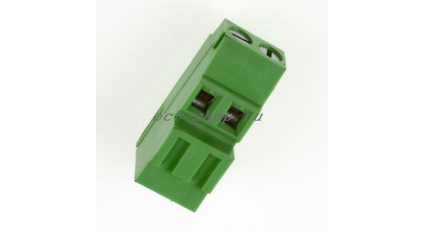 Клеммная колодка DINKLE EEK508V-02P, Винтовая, 2 контакта, сечение провода 0.5-2.5 мм2, ток 12 A, Зеленый фото 1