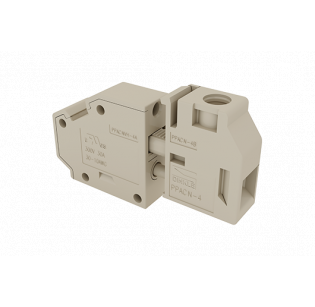 Клеммная колодка DINKLE PPACNVH-4, Винтовая, сечение провода 0.2-6 мм2, ток 41 A, Серый