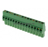 Клеммная колодка DINKLE 2ESDRL-15P, Винтовая, 15 контактов, сечение провода 0.2-2.5 мм2, ток 18 A, Зеленый фото 2