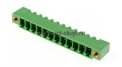 Клеммная колодка DINKLE ECH381VM-12P, 12 контактов, сечение провода - мм2, ток 14 A, Зеленый фото 1