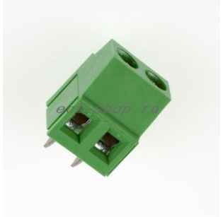 Клеммная колодка DINKLE EK500V-02P, Винтовая, 2 контакта, сечение провода 0.5-2.5 мм2, ток 24 A, Зеленый