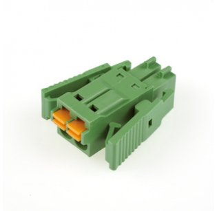 Клеммная колодка DINKLE 0221-2402, Пружинная, 2 контакта, сечение провода 0.2-1.5 мм2, ток 8 A, Зеленый