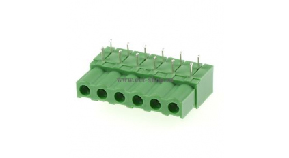 Клеммная колодка DINKLE 2ESDCR-06P, 6 контактов, сечение провода - мм2, ток 18 A, Зеленый фото 1