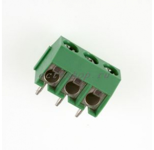 Клеммная колодка DINKLE ED350V-03P, Винтовая, 3 контакта, сечение провода 0.5-1.5 мм2, ток 10 A, Зеленый