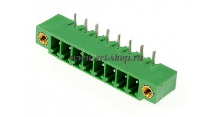 Клеммная колодка DINKLE ECH381RM-08P, 8 контактов, сечение провода - мм2, ток 14 A, Зеленый фото 1