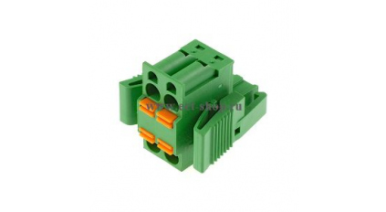Клеммная колодка DINKLE 2ESDBAT-02P, Пружинная, 2 контакта, сечение провода 0.2-2.5 мм2, ток 15 A, Зеленый фото 1