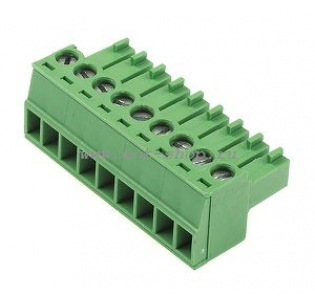 Клеммная колодка DINKLE EC350V-09P, Винтовая, 9 контактов, сечение провода 0.2-1.5 мм2, ток 14 A, Зеленый
