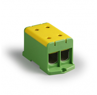Клеммная колодка ENSTO KE69.3 (KE69.3R), сечение провода 35-240 мм2, ток 425 A, Желто-зеленый