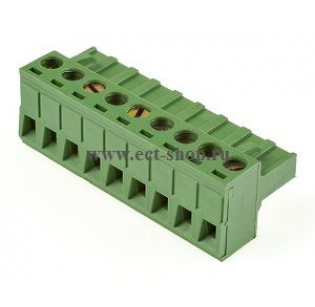 Клеммная колодка DINKLE 5ESDT-09P, Винтовая, 9 контактов, сечение провода 0.2-2.5 мм2, ток 18 A, Зеленый