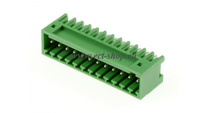 Клеммная колодка DINKLE ECH250V-12P, 12 контактов, сечение провода - мм2, ток 4 A, Зеленый фото 1