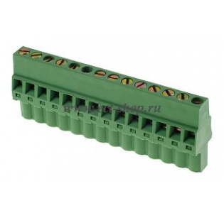 Клеммная колодка DINKLE 5ESDRL-14P, Винтовая, 14 контактов, сечение провода 0.2-2.5 мм2, ток 18 A, Зеленый