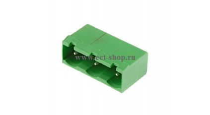 Клеммная колодка DINKLE 3EHDVC-03P, 3 контакта, сечение провода - мм2, ток 18 A, Зеленый фото 1