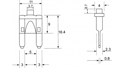 Предохранитель нож mini. ZHENHUI ZH269.ASP-015 фото 3