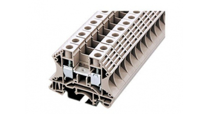 Клеммная колодка DINKLE DK10, Винтовая, сечение провода 0.5-10 мм2, ток 57 A, Бежевый фото 1