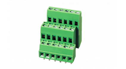 Клеммная колодка DINKLE EK381V3L-06P, Винтовая, 6 контактов, сечение провода 0.5-1.5 мм2, ток 12 A, Зеленый фото 1